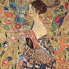 Gustav Klimt lady with fan painting